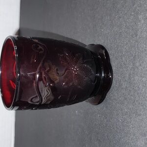 Vintage Princes House Fantasia Dark Red Glass Votive Holder